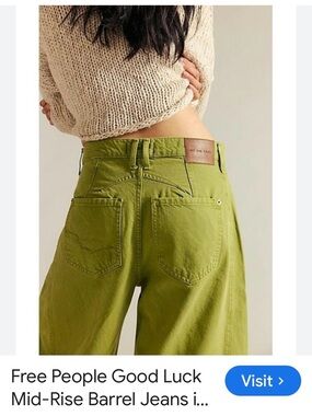 We The Free Wide-Leg Jeans in Olive Green
